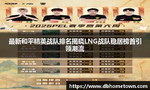 最新和平精英战队排名揭晓LNG战队稳居榜首引领潮流